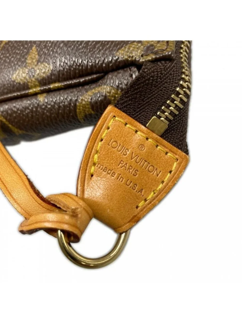 Louis Vuitton Handbag Pochette Accessoire Monogram Canvas Brown Gold